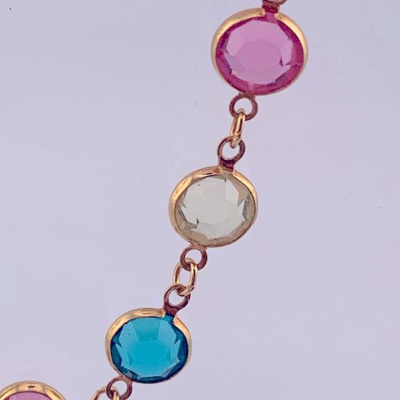SWAROVSKI BRACELET AUSTRIAN CRYSTAL BLUE/TEAL PINK CLR BEZELS VINTAGE 7.25 +1" - Picture 3 of 10